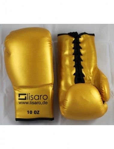 Box Handschuhe aus Kunstleder mit schnur Farbe GOLD - 1