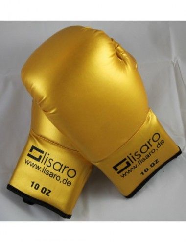 Box Handschuhe aus Kunstleder mit schnur Farbe GOLD - 3