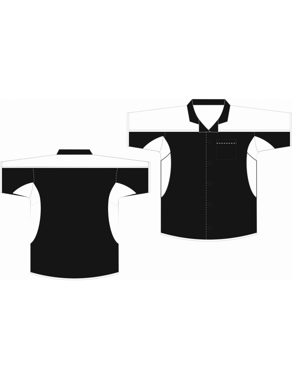 Dart-Hemd schwarz/weiss - 1