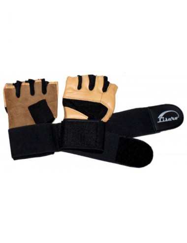 Fitness-Handschuhe mit gelenkschutz braun - 1