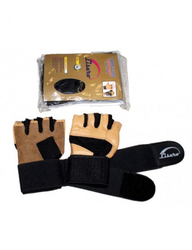 Fitness-Handschuhe mit gelenkschutz braun - 1
