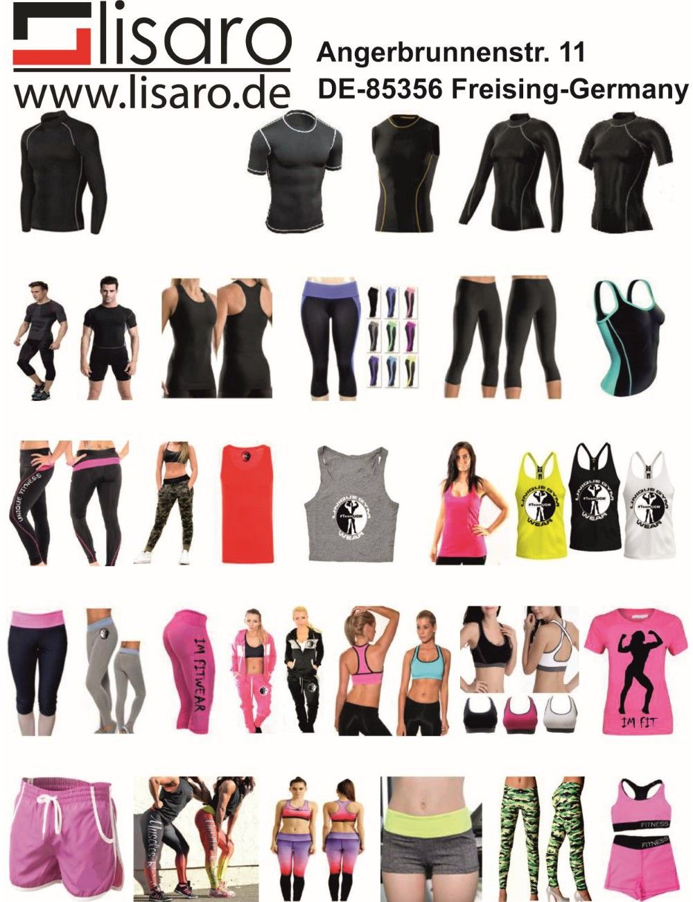 LISARO Full Sublimations T-Shirt, Muskelshirt, Dartsshirts, Hosen, Fitness-Shirts - 1