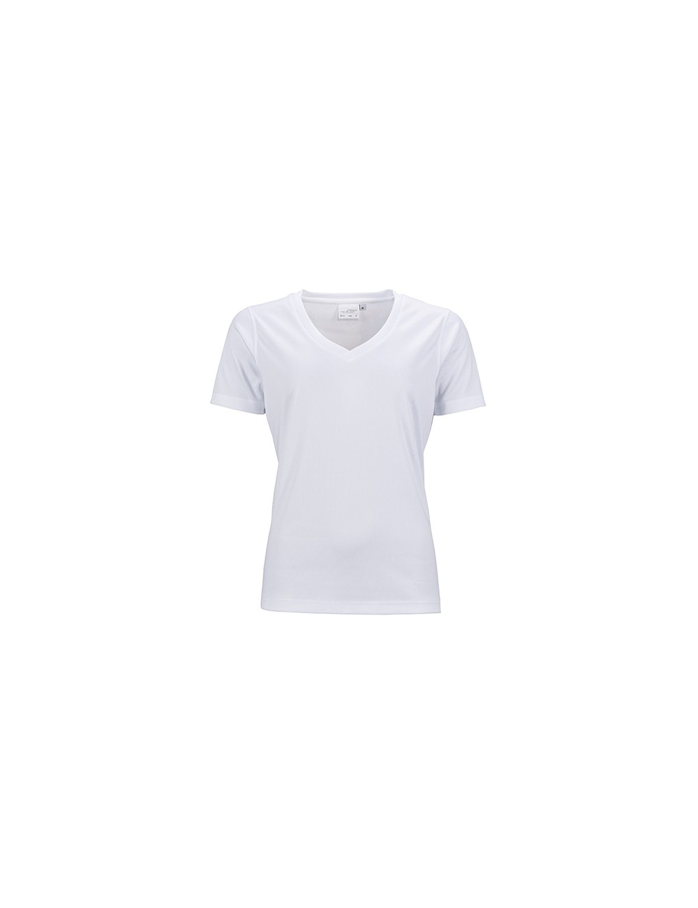 Ladies Active T-Shirt, V-Neck, Farbe White - 1