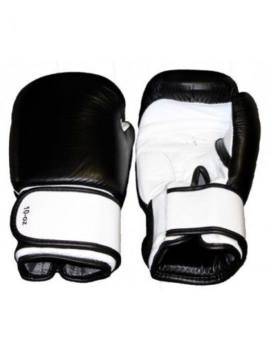 Box-Handschuhe aus Leder schwarz/weiß - 1