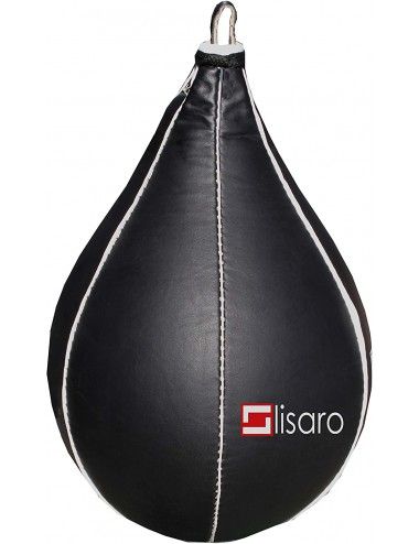 Lisaro Speed Ball, Boxbirne, Punchingball Schlagbirne echtes Leder, Speed Ball schwarz - 3