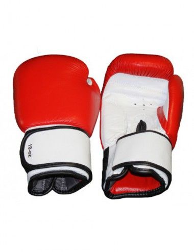Box-Handschuhe aus Leder rot/weiß - 1