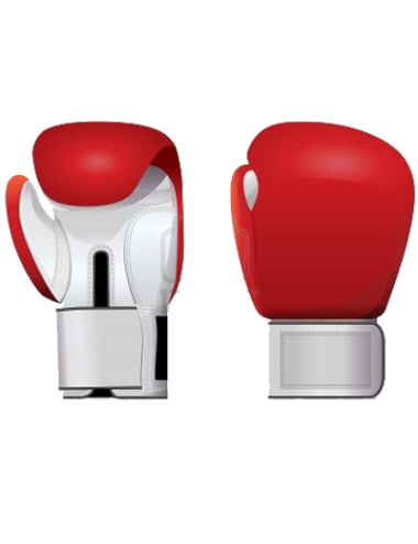 Box-Handschuhe aus Leder rot/weiß - 1