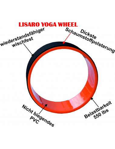 Lisaro Yoga Wheel | Yoga Trainings-Rad zum Dehnen – Ideal für Dehnübungen, Gleichgewicht, Rückbeugen oder Flexibilität! - 1