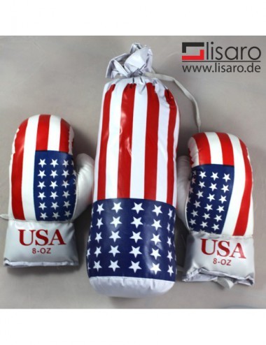 Kinder-Boxsack "USA" mit Box-Handschuhen - 1