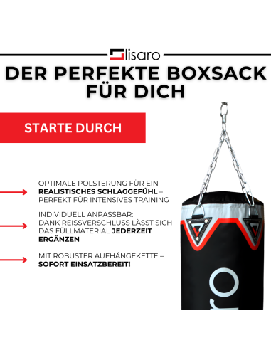 Profi Boxsack 120 cm | Gefüllt – Lisaro Sports