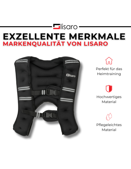 Lisaro Gewichtsweste 5 kg & 10 kg Neopren – Fitness & Laufweste