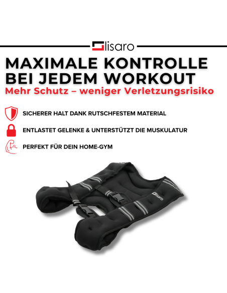 Lisaro Gewichtsweste 5 kg & 10 kg Neopren – Fitness & Laufweste