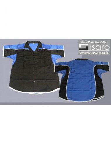 Darthemd schwarz/blau / Dartstrikot / Dartsshirts - 1