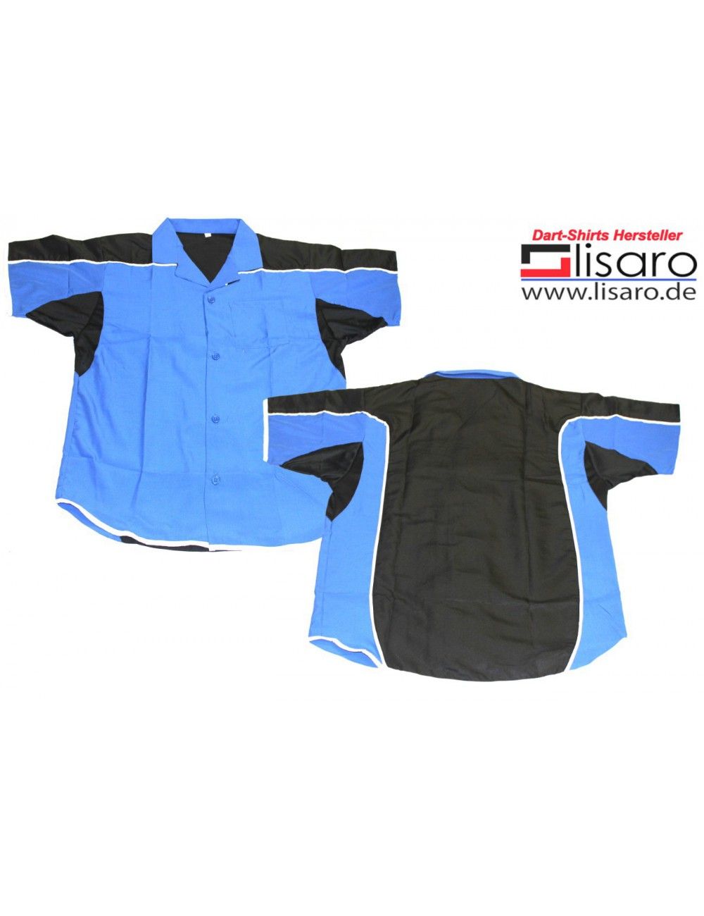 Darthemd blau/schwarz / Dartstrikot / Dartsshirts - 1