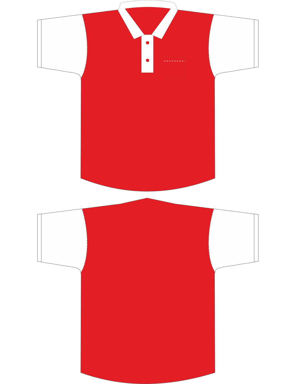 Dart Polohemd  rot/weiß - 1