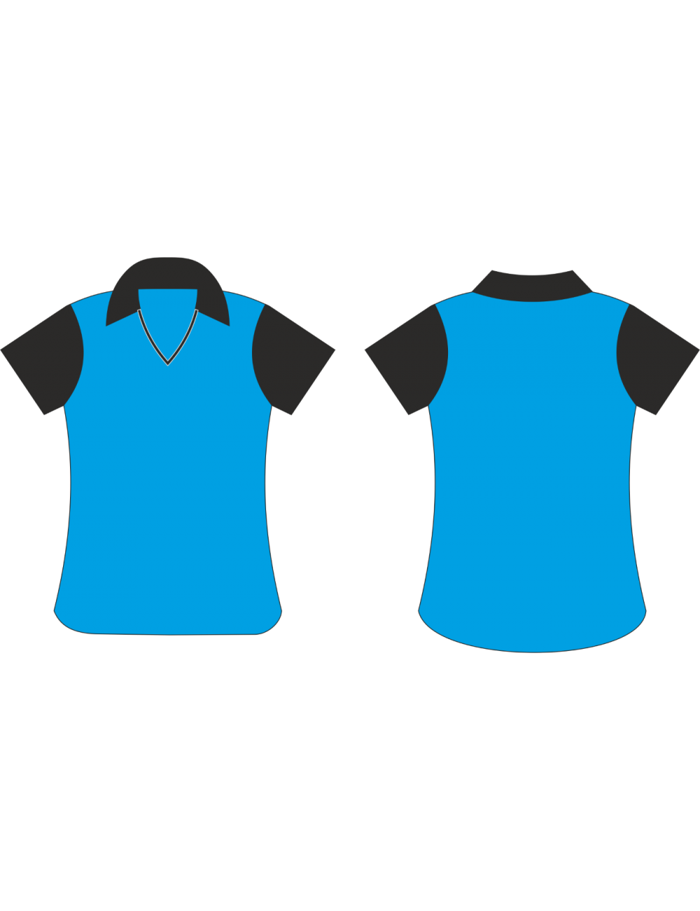 Lady Dart-Shirt blau/schwarz - 1