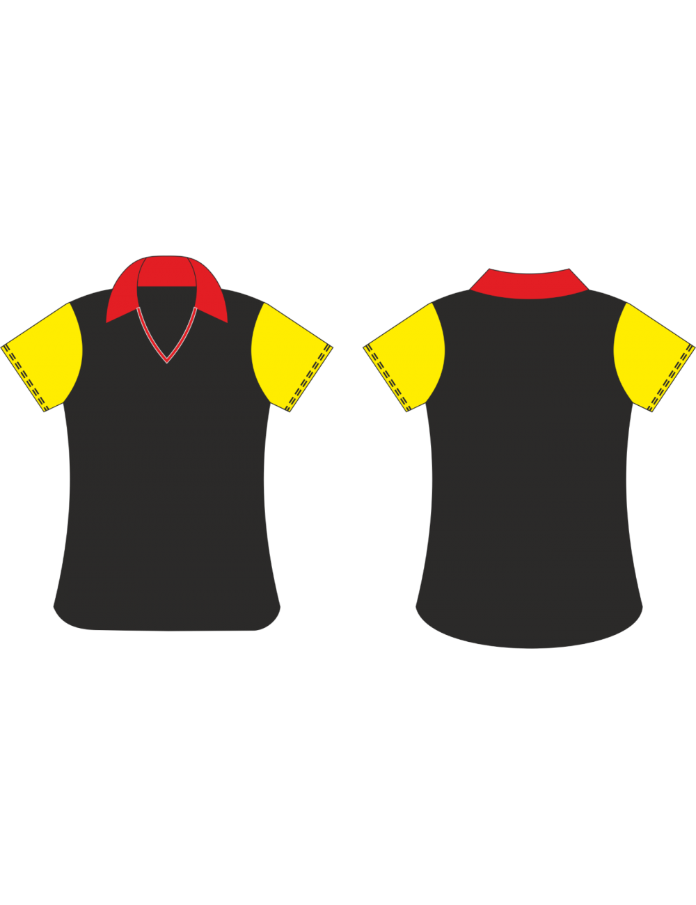 Lady Dart-Shirt schwarz/rot/gelb - 1