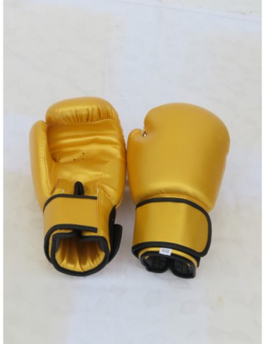 Box Handschuhe aus Kunstleder Farbe GOLD - 3